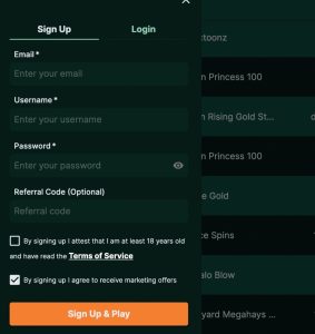 Registrati al TG Casino
