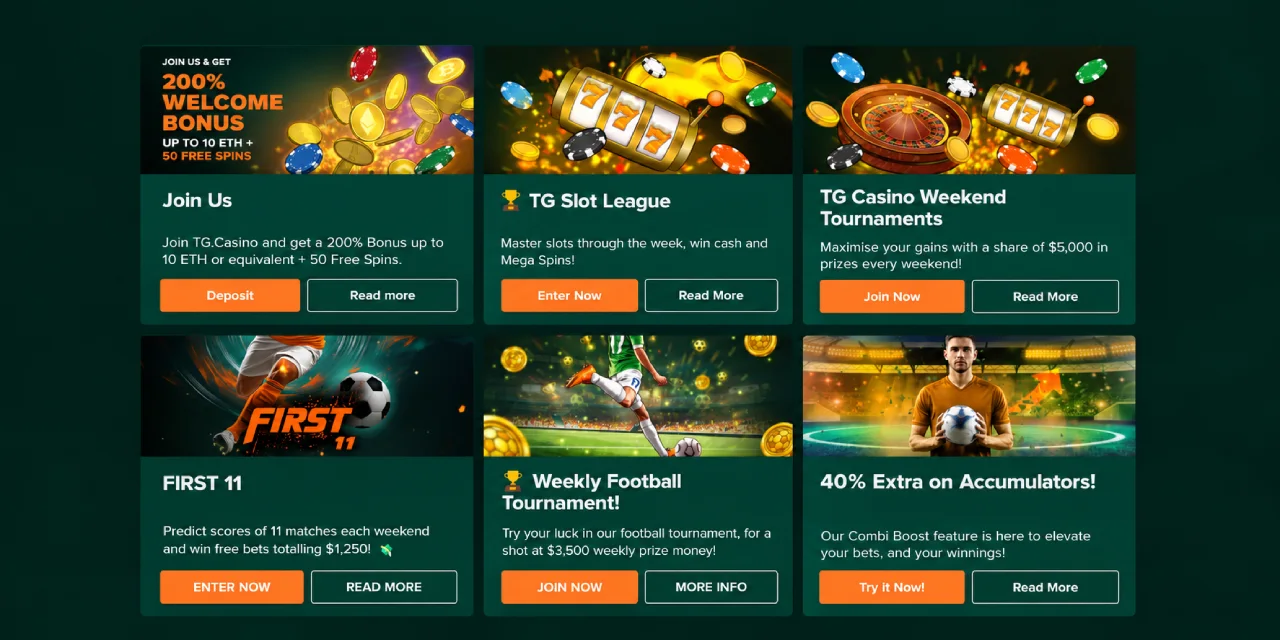 TG Casino promozioni bonus benvenuto crypto tornei slot e scommesse sportive Italia